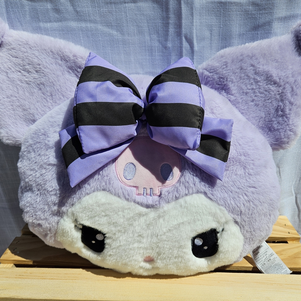 Cute Purple Plush Pillow with Bow